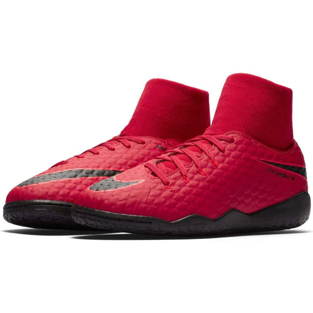 Детские футбольные бутсы для мальчиков Jr Hypervenomx Phelon 3 Df Ic NIKE, Rosso Universität Rot Schwarz Helles Karmesinrot 616 — фото 3