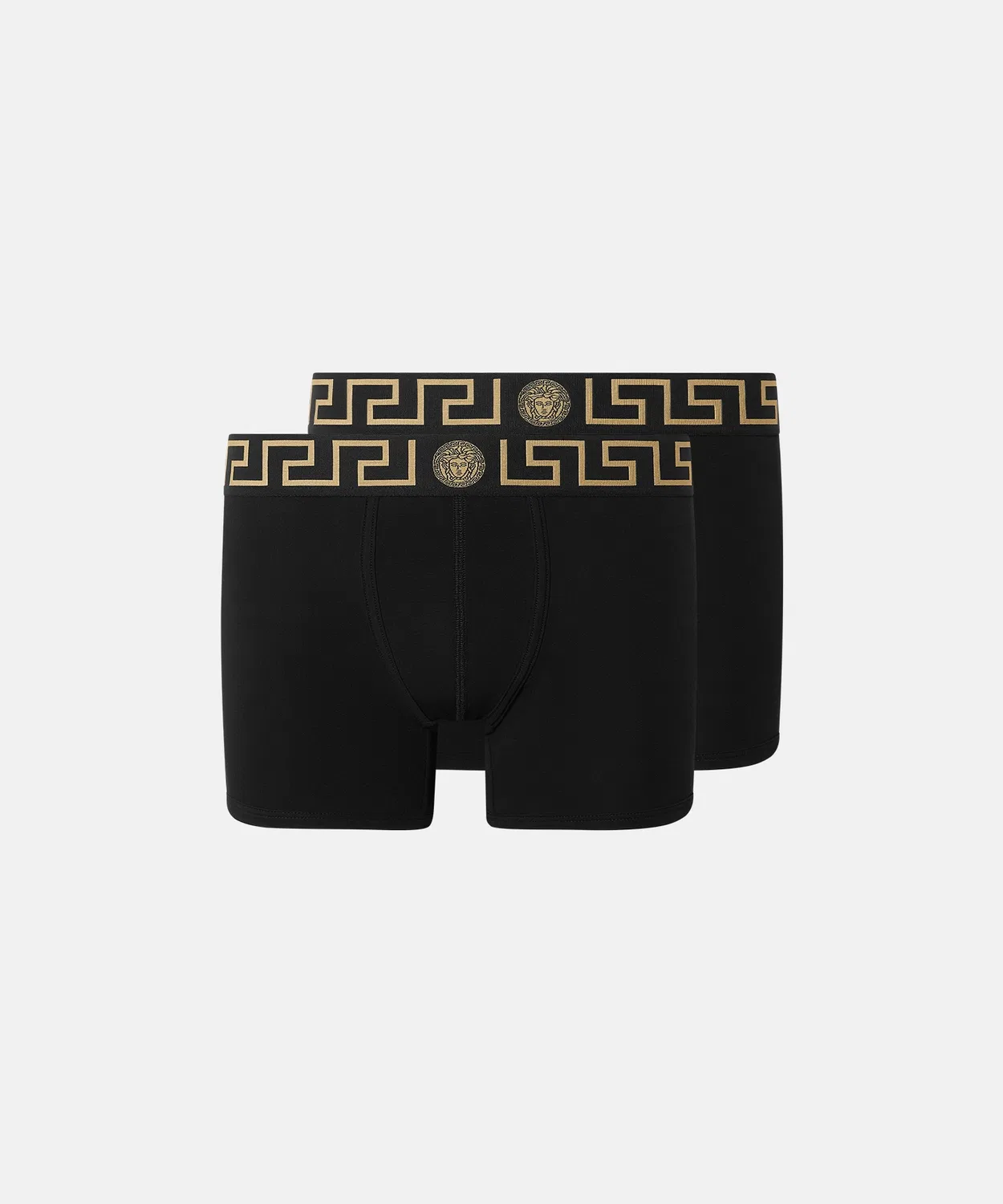 Мужские трусы-боксеры с принтом, комплект из 2 шт., Greca Border Long Trunks 2-Pack VERSACE, Black