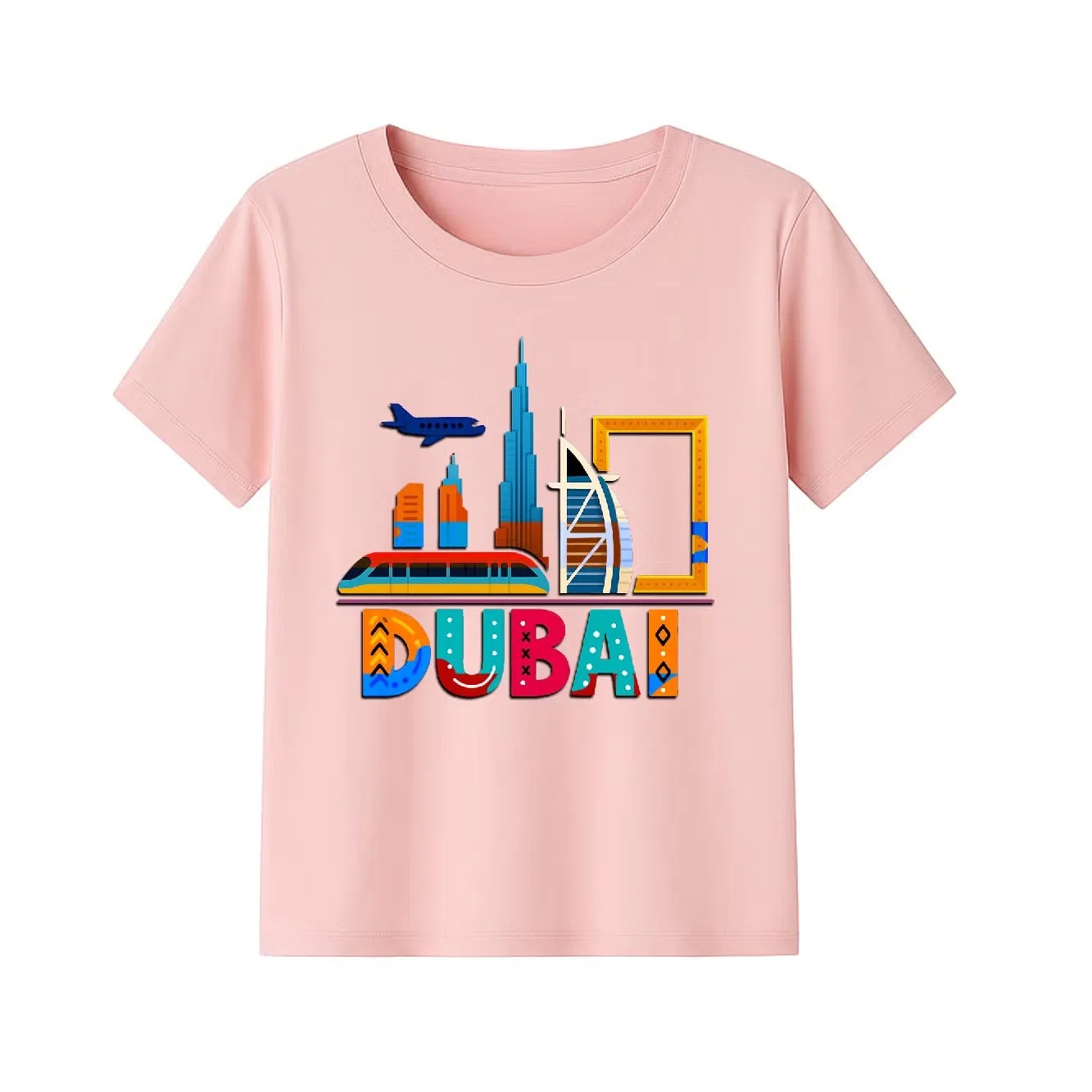 Футболка с принтом Dubai iconic landmarks Yoo Street, розовый
