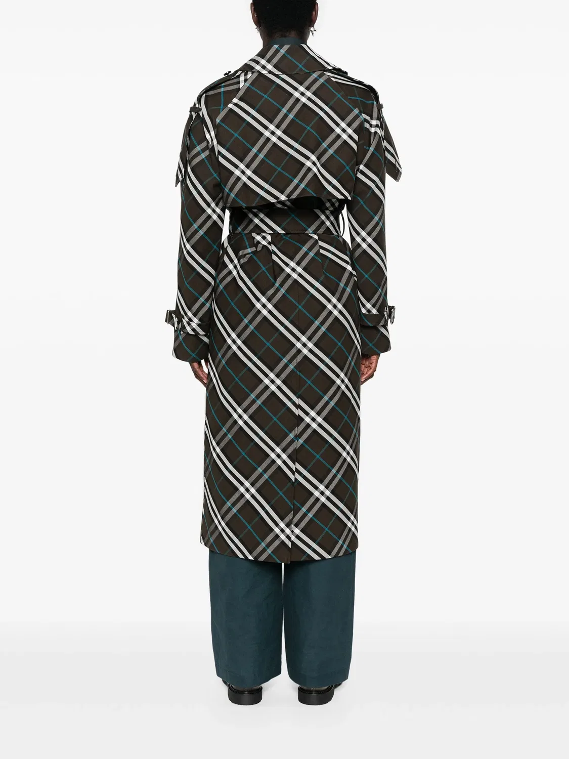 Клетчатый Тренч из Хлопкового Смеси Burberry, зеленый — фото 4
