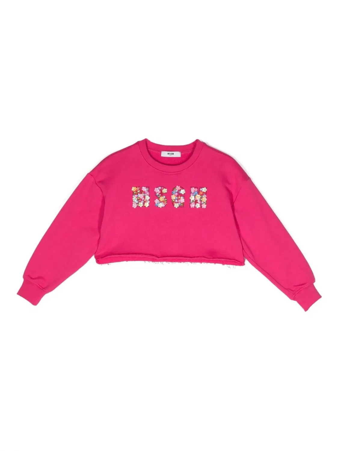 MSGM Розовый кроп-свитшот с логотипом