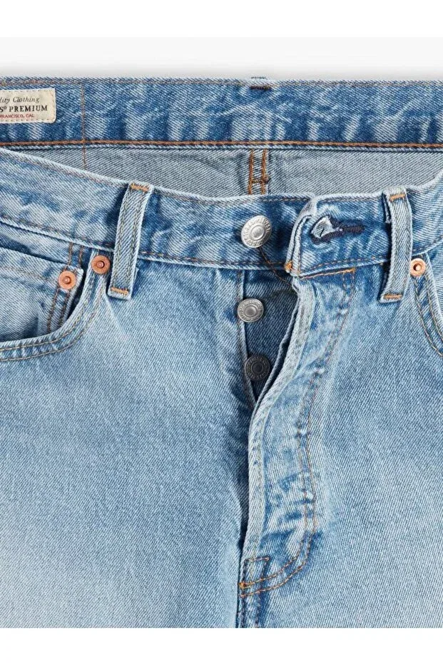 Мужские джинсы прямого кроя 501 Original Men's Jean Pants - Stretch It Out Levi'S, Light Indigo - Worn In — фото 4