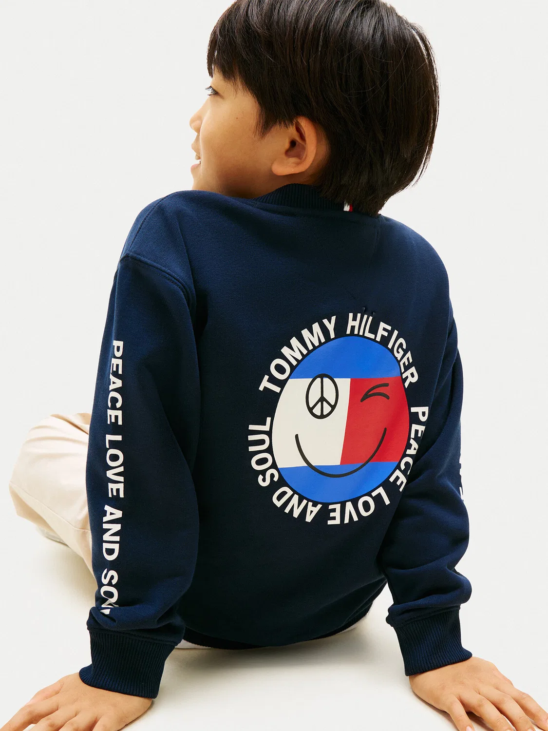 Толстовка стандартного кроя для мальчика Smiley Flag Tommy Hilfiger, темно-синий — фото 4