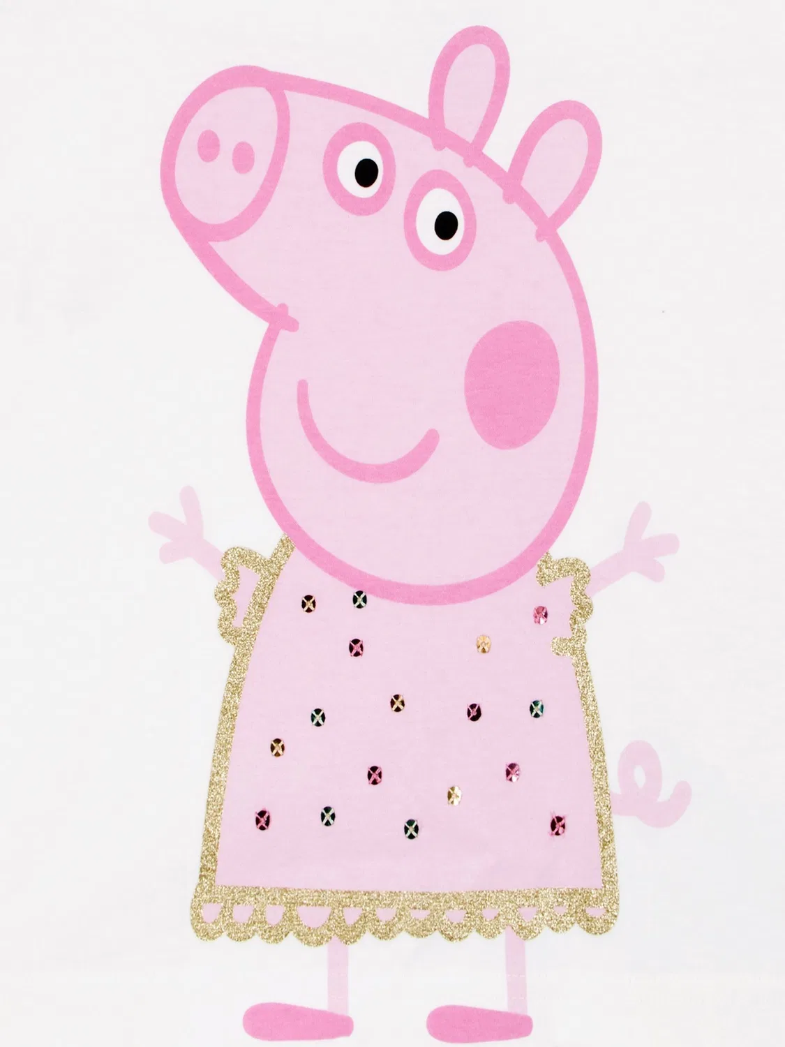 Комплект из футболки и юбки Peppa Pig с блестками Character, розовый — фото 3