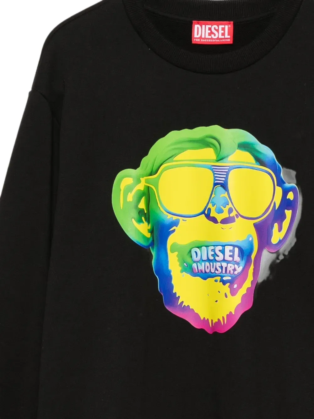 Свитшот с круглым вырезом и графическим принтом Smonkey Diesel Kids, черный — фото 3