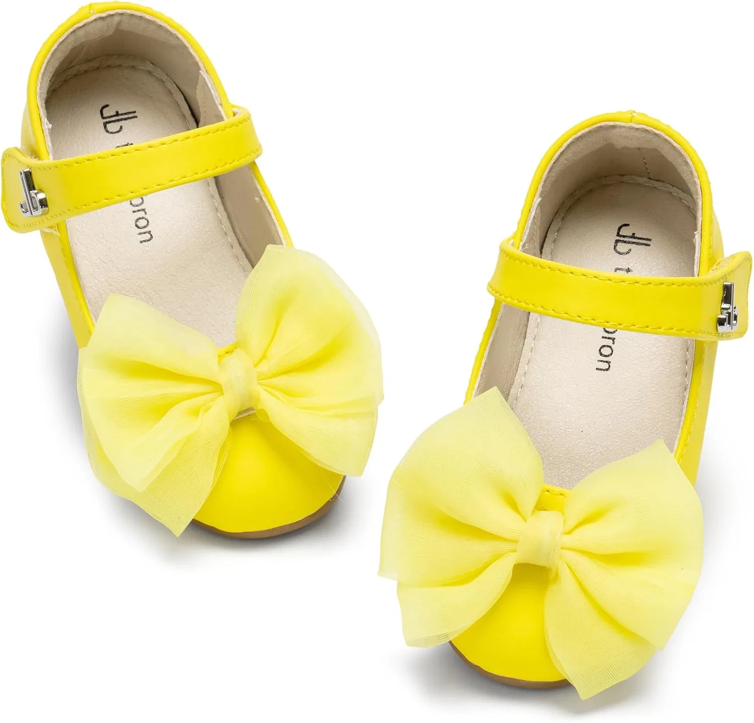 Детские балетки для девочек с бантом Mary Jane THEE BRON, Aurora Yellow