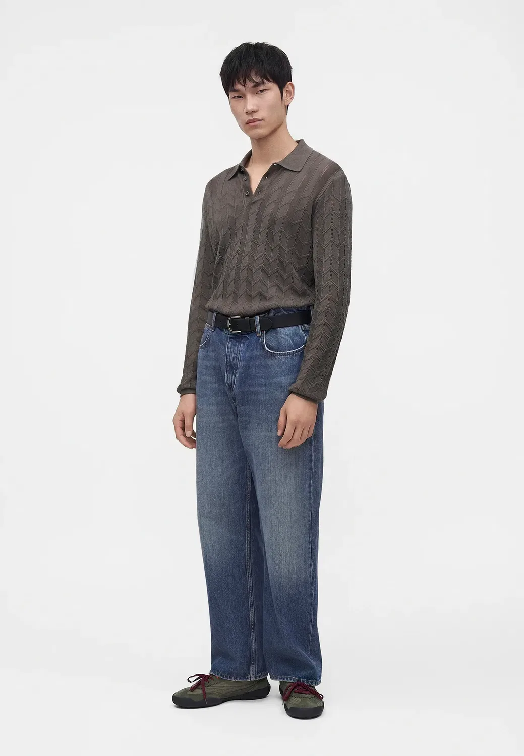 Пуловер - футболка с длинными рукавами Emporio Armani, Dark Gull Gray — фото 2