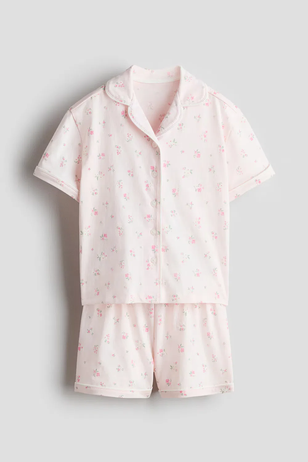 Пижама из трикотажа с узором H&M, Puderrosa/Geblümt