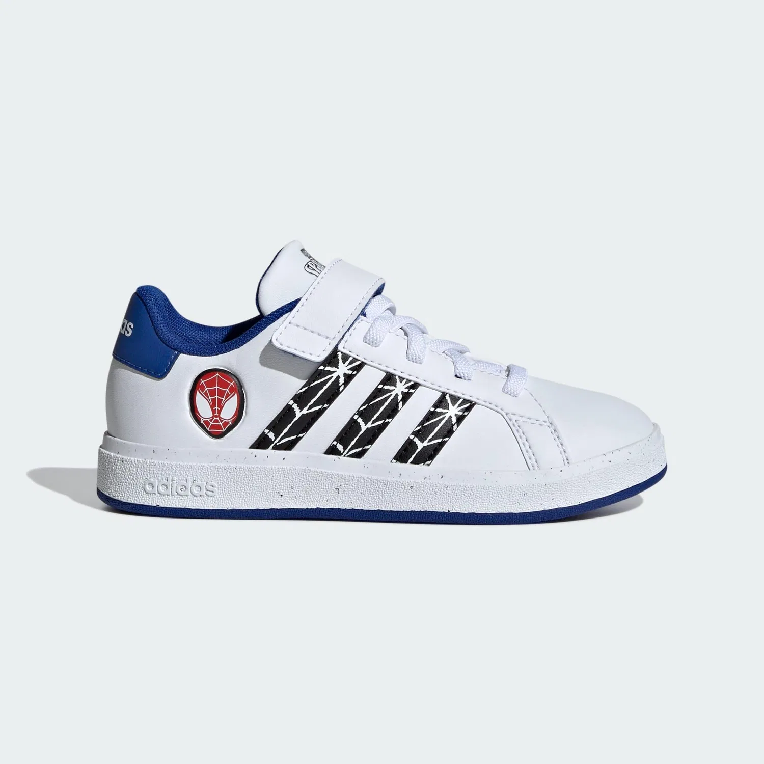 Детские кроссовки с принтом Marvel Spider-Man Grand Court Adidas, Weiss Schwarz Konigsblau — фото 2