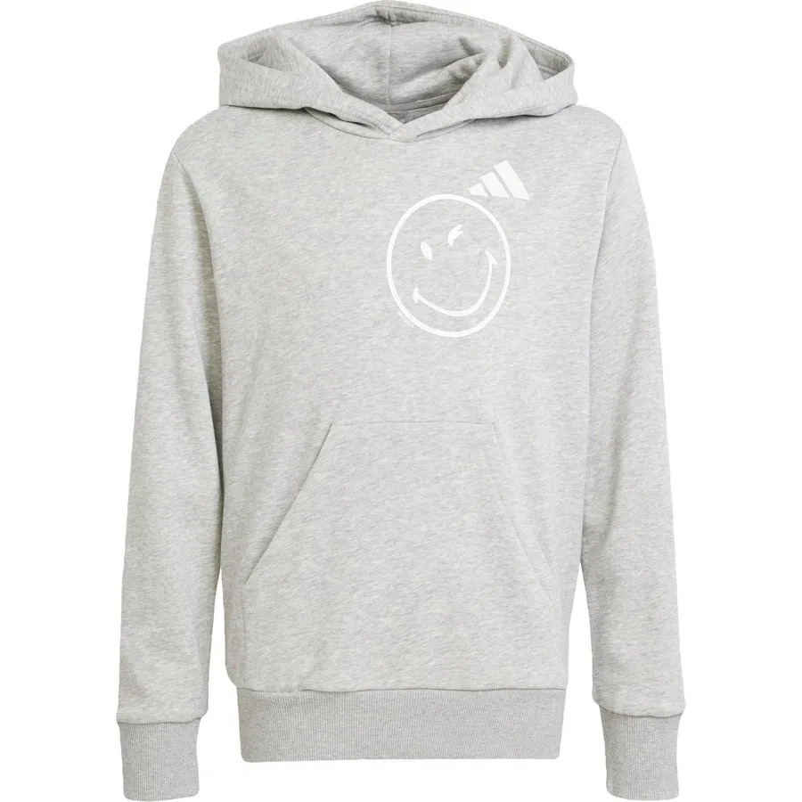 Детский худи с длинным рукавом adidas X Smileyworld Sportswear JN2162, Серо-белый — фото 3