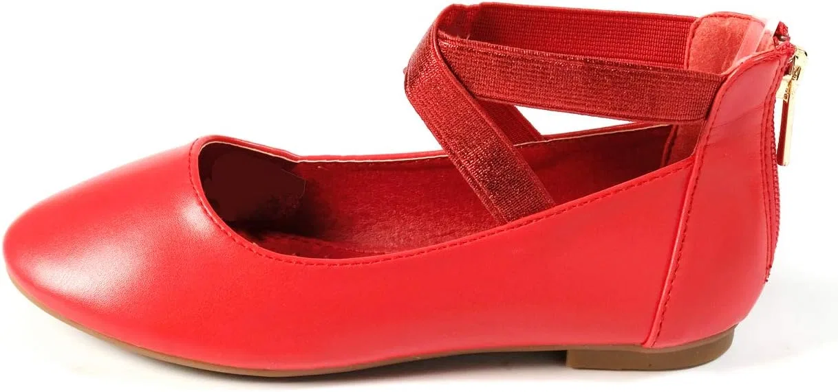 Детские туфли-балетки для девочек с ремешком на щиколотке Nova Utopia Nova Footwear, Red — фото 3