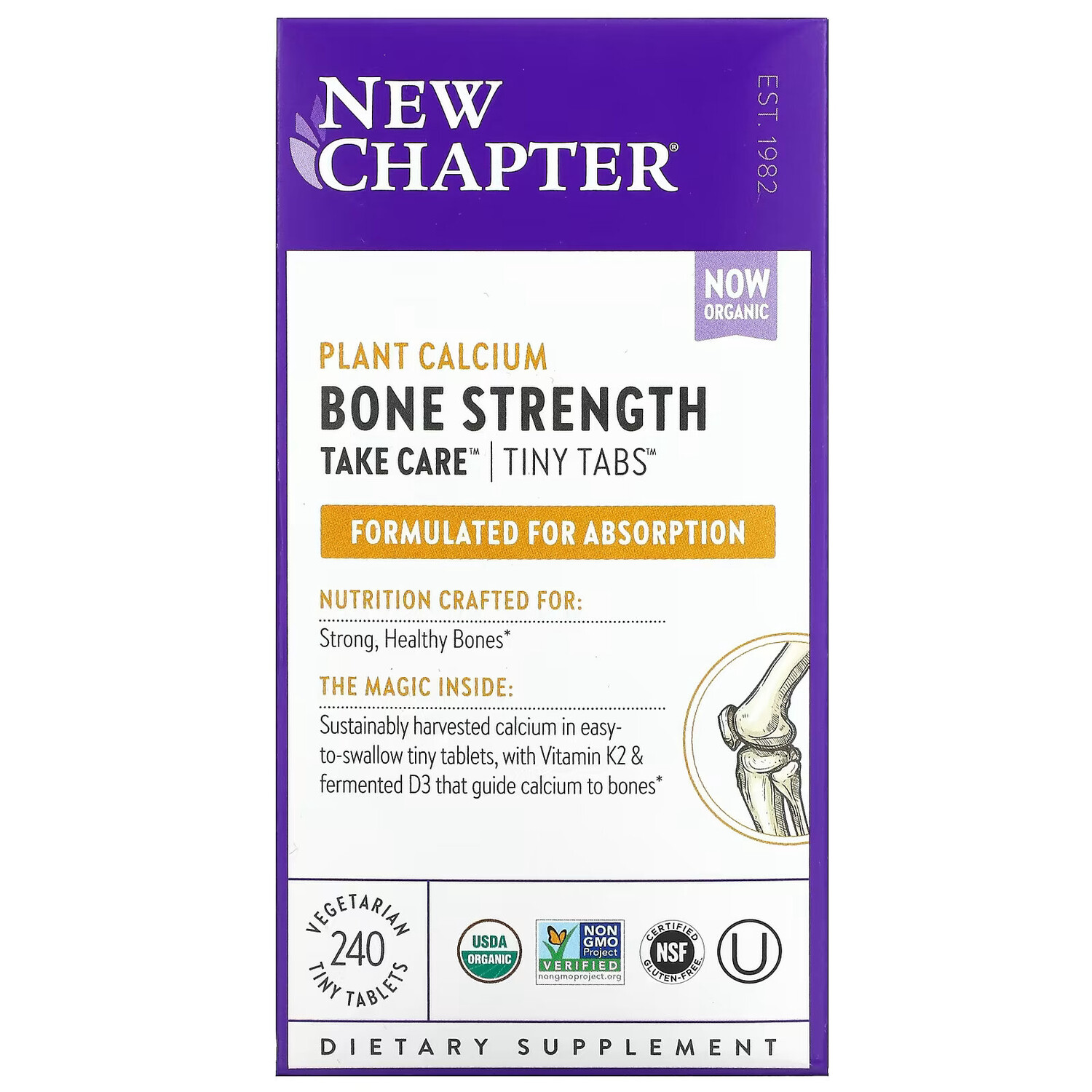 

New Chapter, Bone Strength Take Care, добавка для укрепления костей с растительным кальцием, 240 вегетарианских мини-таблеток