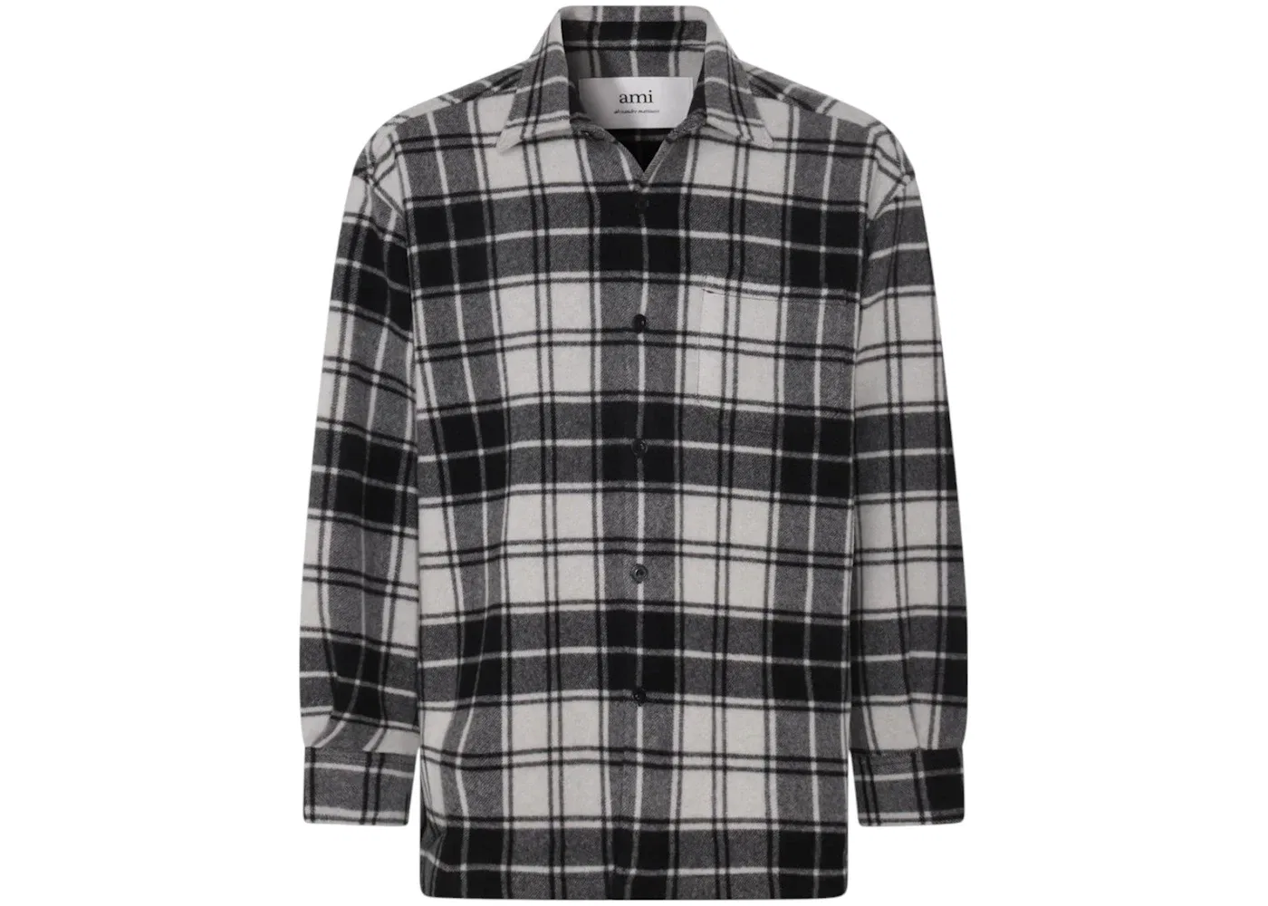 Мужская рубашка с принтом Shirt Ami Paris, Black/White
