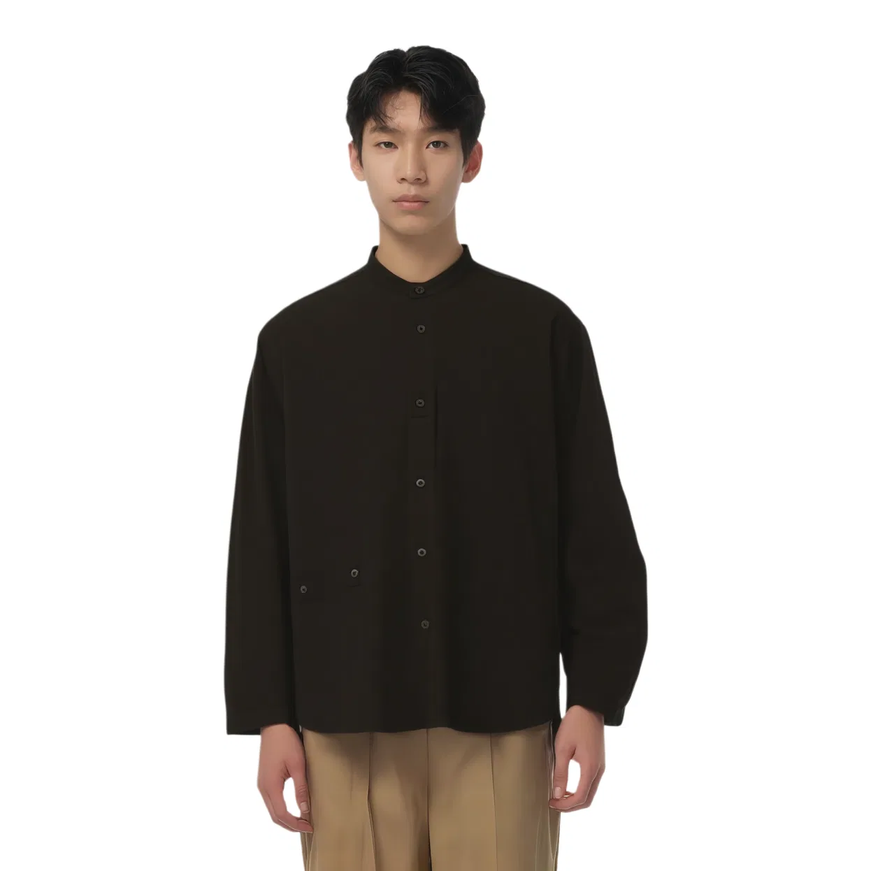 Мужская рубашка с принтом Dark Brown Moderate ZARA, Dark Brown — фото 4