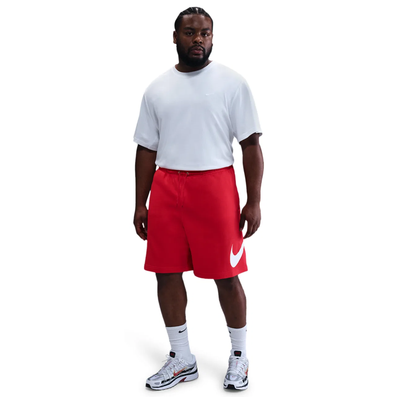 Шорты мужские Solo Swoosh Fleece Nike, цвет White/Red