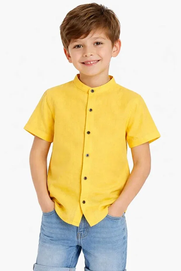 Детская рубашка для мальчиков хлопковая Calemore, Yellow