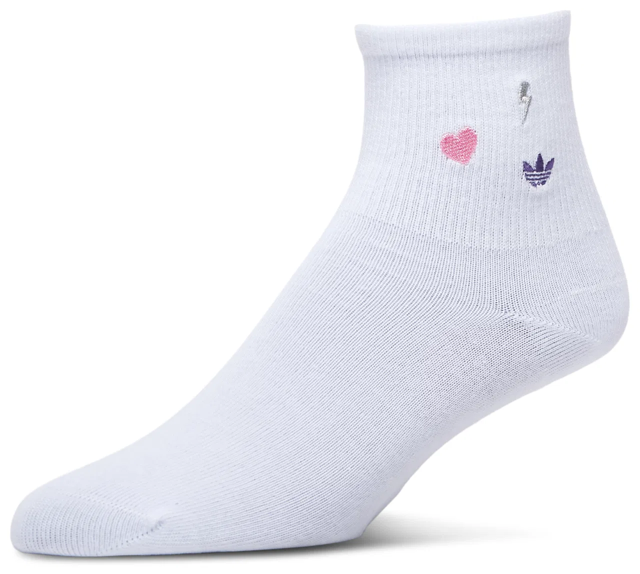 Женские носки с принтом, комплект из 3 пар, adidas, White Blue — фото 2
