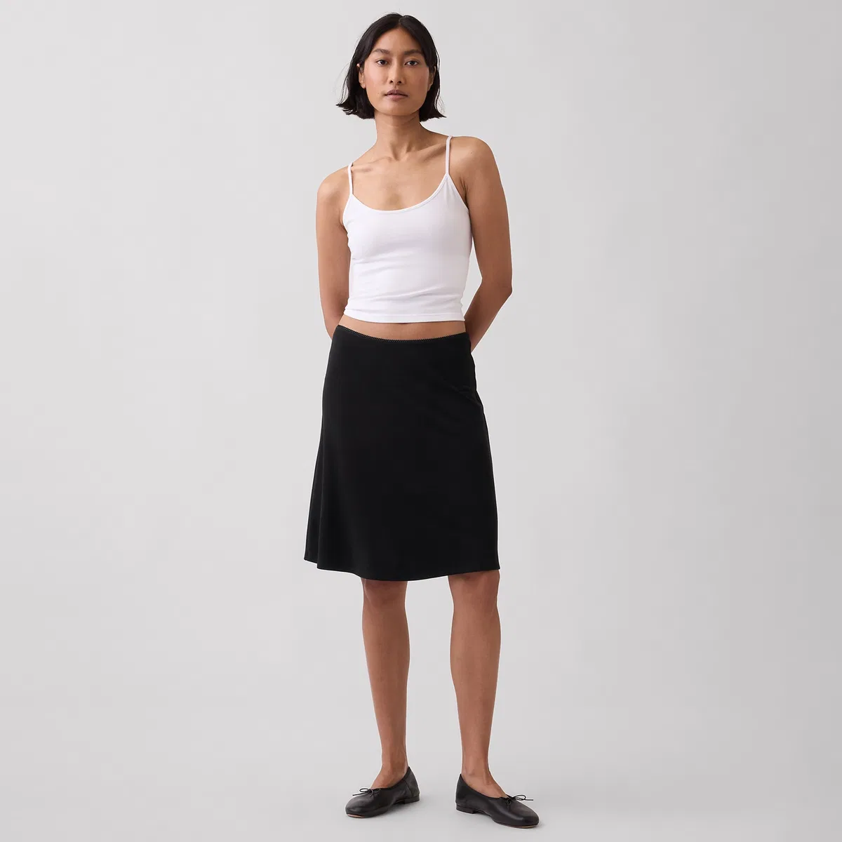 Женская юбка-трапеция Casual Short Skirts A Line Brown GAP, Brown — фото 4