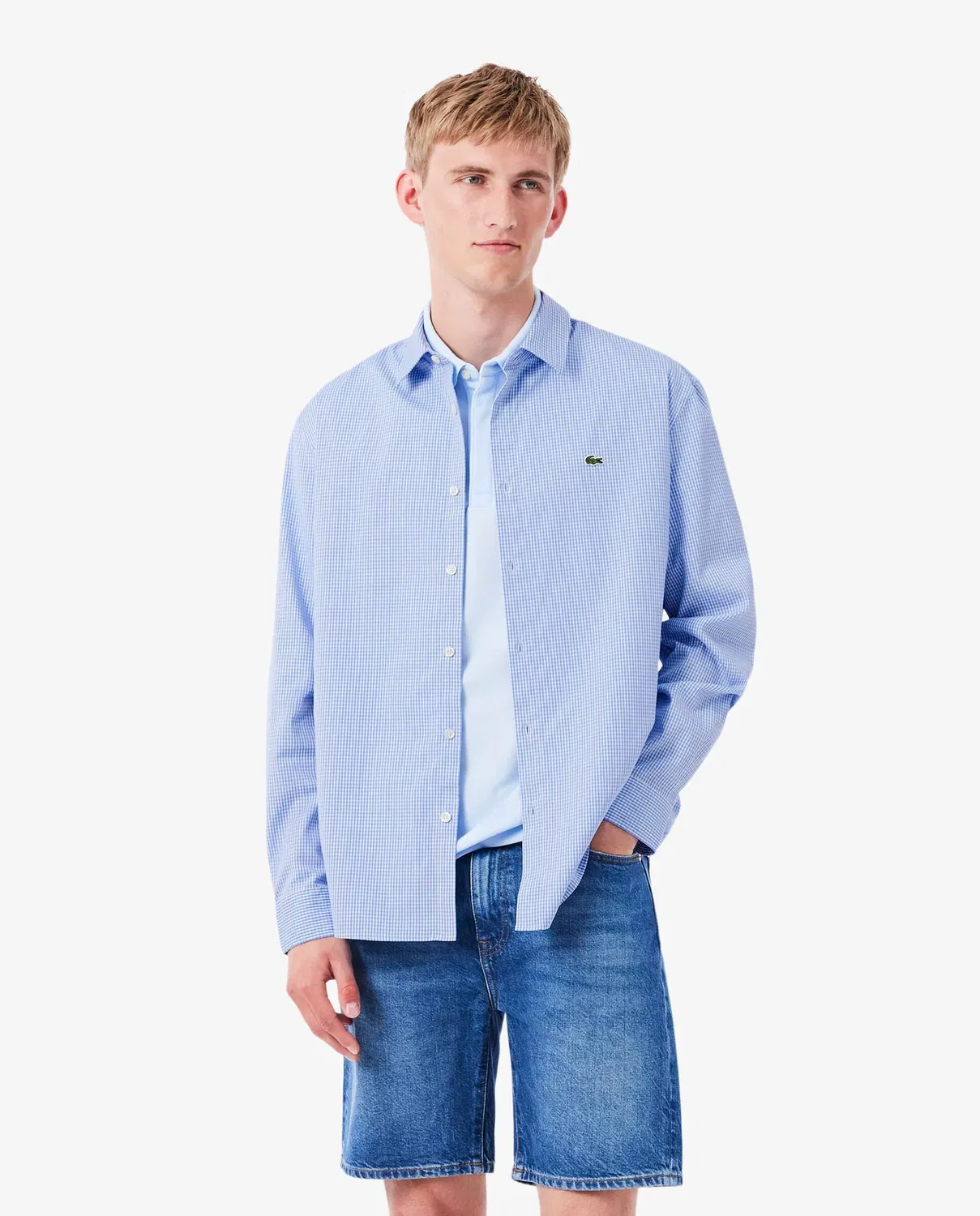 Мужская рубашка с длинным рукавом Lacoste, Blanco