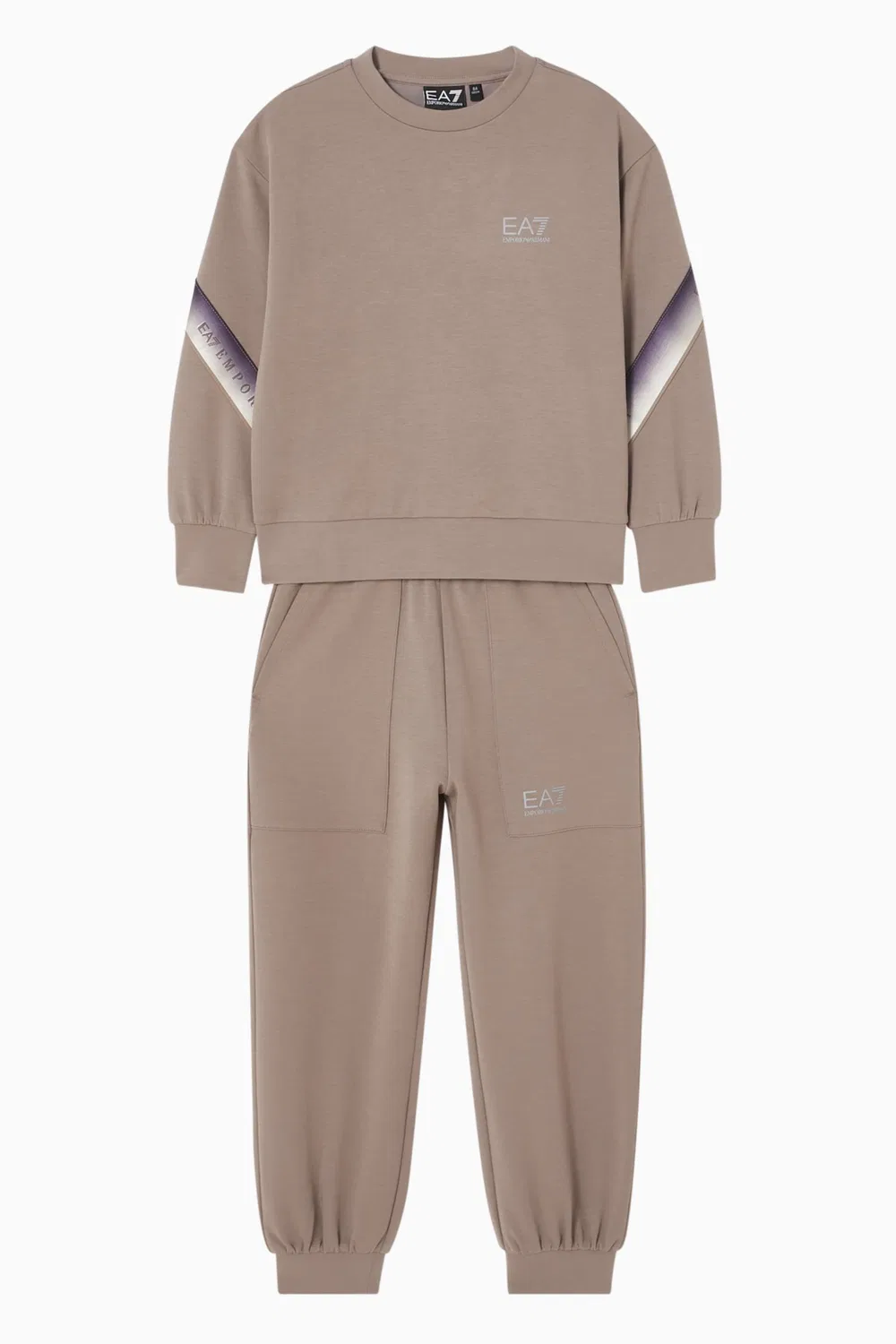 Комплект свитшот и штаны EA7 Emporio Armani, коричневый
