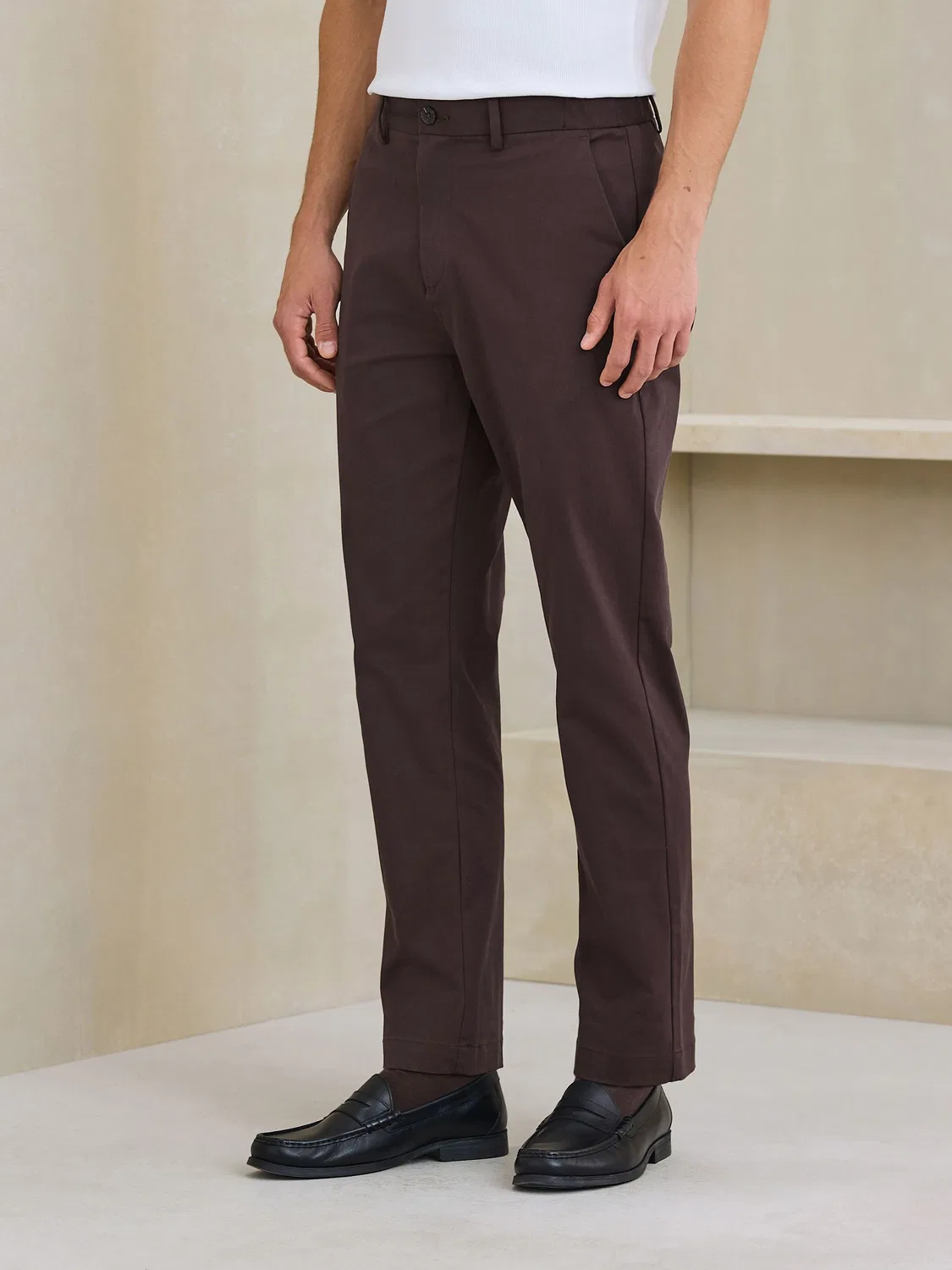 Брюки чинос Slim Fit N. Premium Smart Cotton TENCEL Lyocell Blend Next, шоколадный