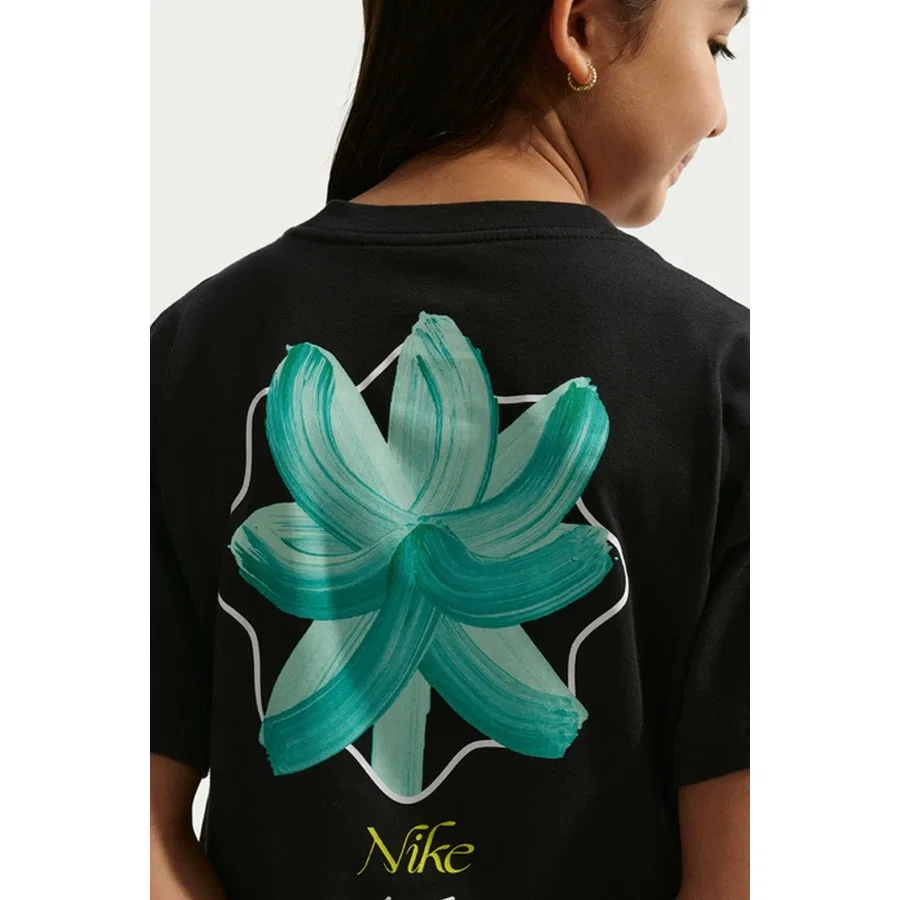 Детская футболка с принтом Sportswear Boxy Flower Nike, Черный — фото 2