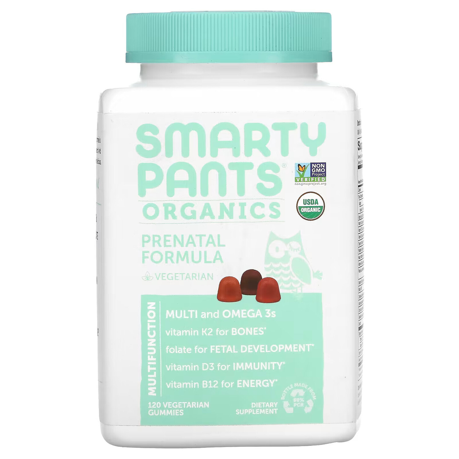 

SmartyPants, Organics, пренатальный комплекс, 120 вегетарианских жевательных таблеток