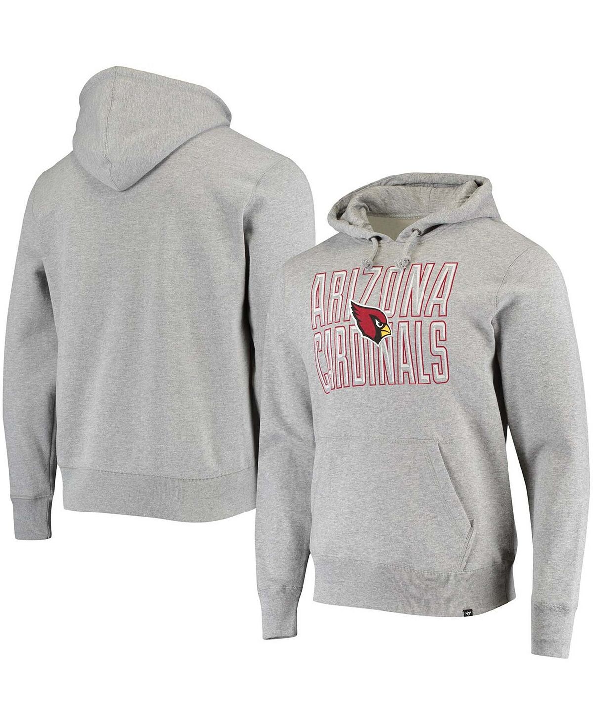 

Мужская худи arizona cardinals с меланжевым серым принтом со скошенной кромкой '47 Brand, мульти