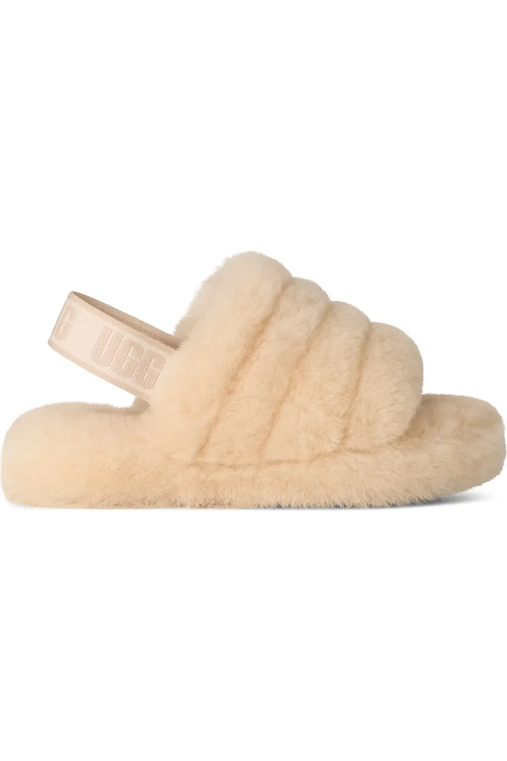 Детские сандалии-сланцы на овчине Fluff Yeah UGG, Natural/Sea Salt — фото 4