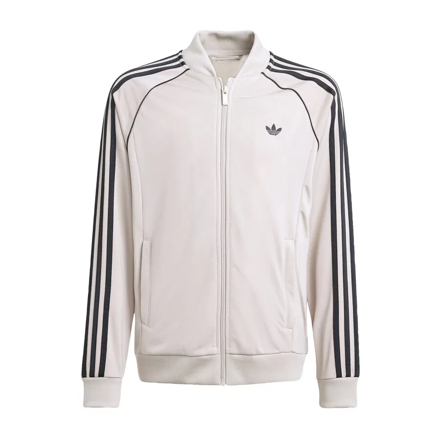 Худи на молнии ADIDAS ORIGINALS 'SST Track' кремового цвета