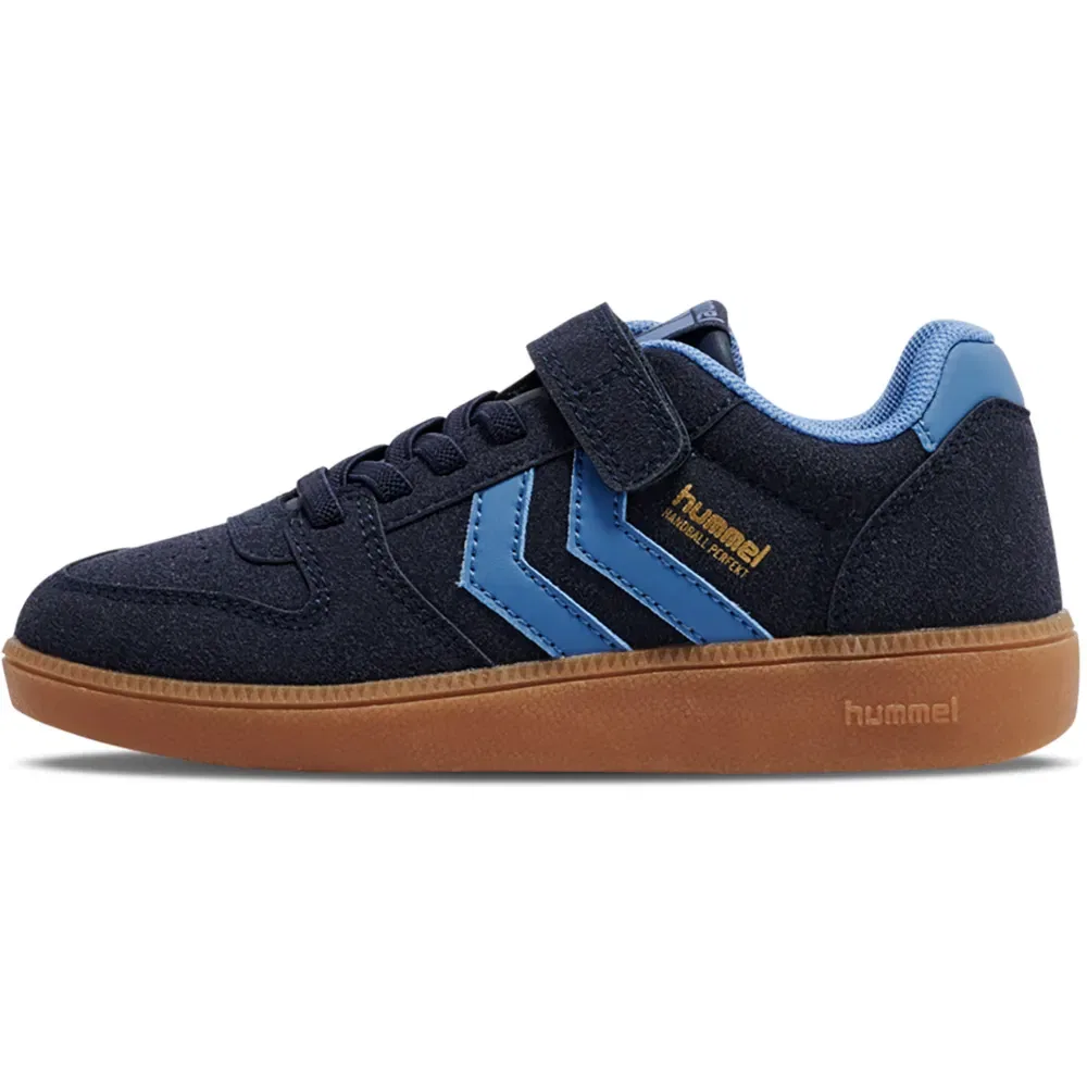 Детские кроссовки для девочек с липучкой Hummel Hanball Perfekt CL, Blue