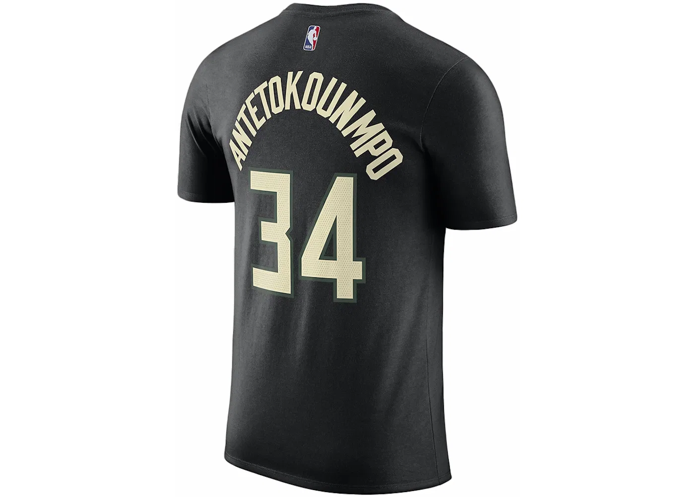Мужская футболка с принтом Jordan NBA Milwaukee Bucks Giannis Antetokounpo T-shirt, Black/Sail — фото 2