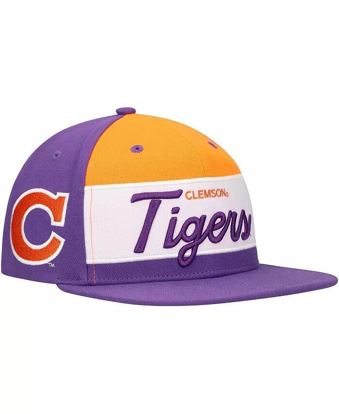 

Мужская белая/фиолетовая шляпа Snapback Clemson Tigers Retro Sport с цветными блоками и надписью Mitchell & Ness, белый