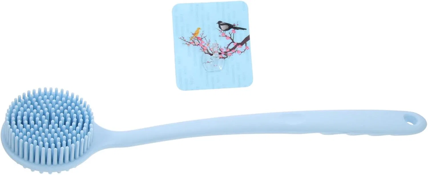 Силиконовая щетка для душа, Beatifufu, 2 шт, 38x8x3.5 см, Sky Blue — фото 3