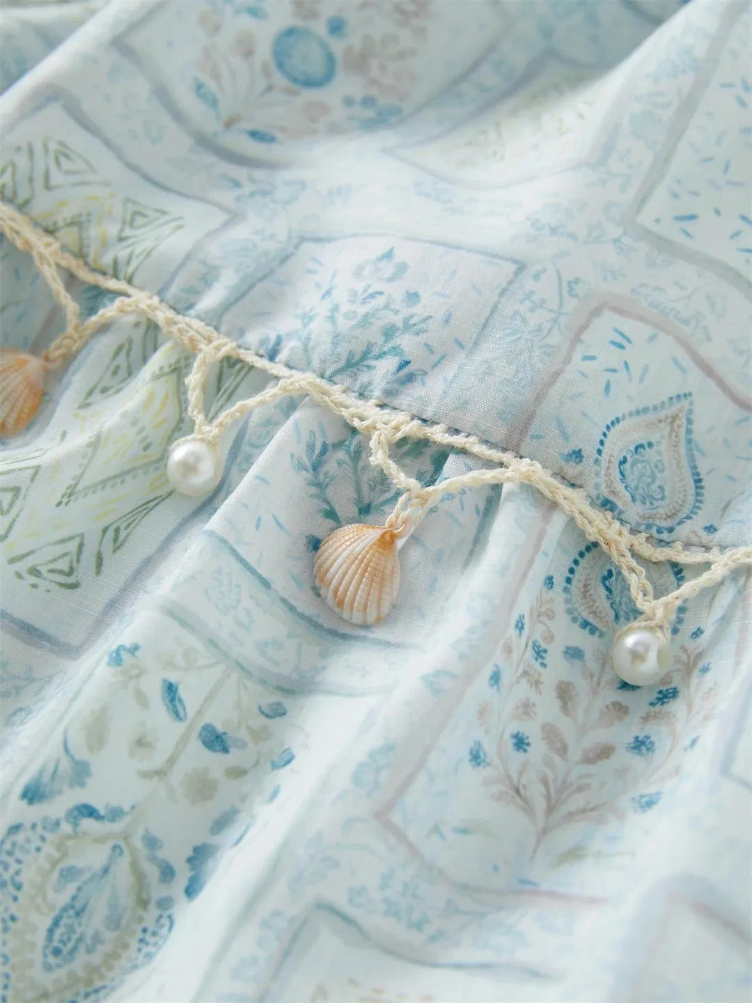 Женское повседневное платье миди с принтом Casual Boho, Blue — фото 4
