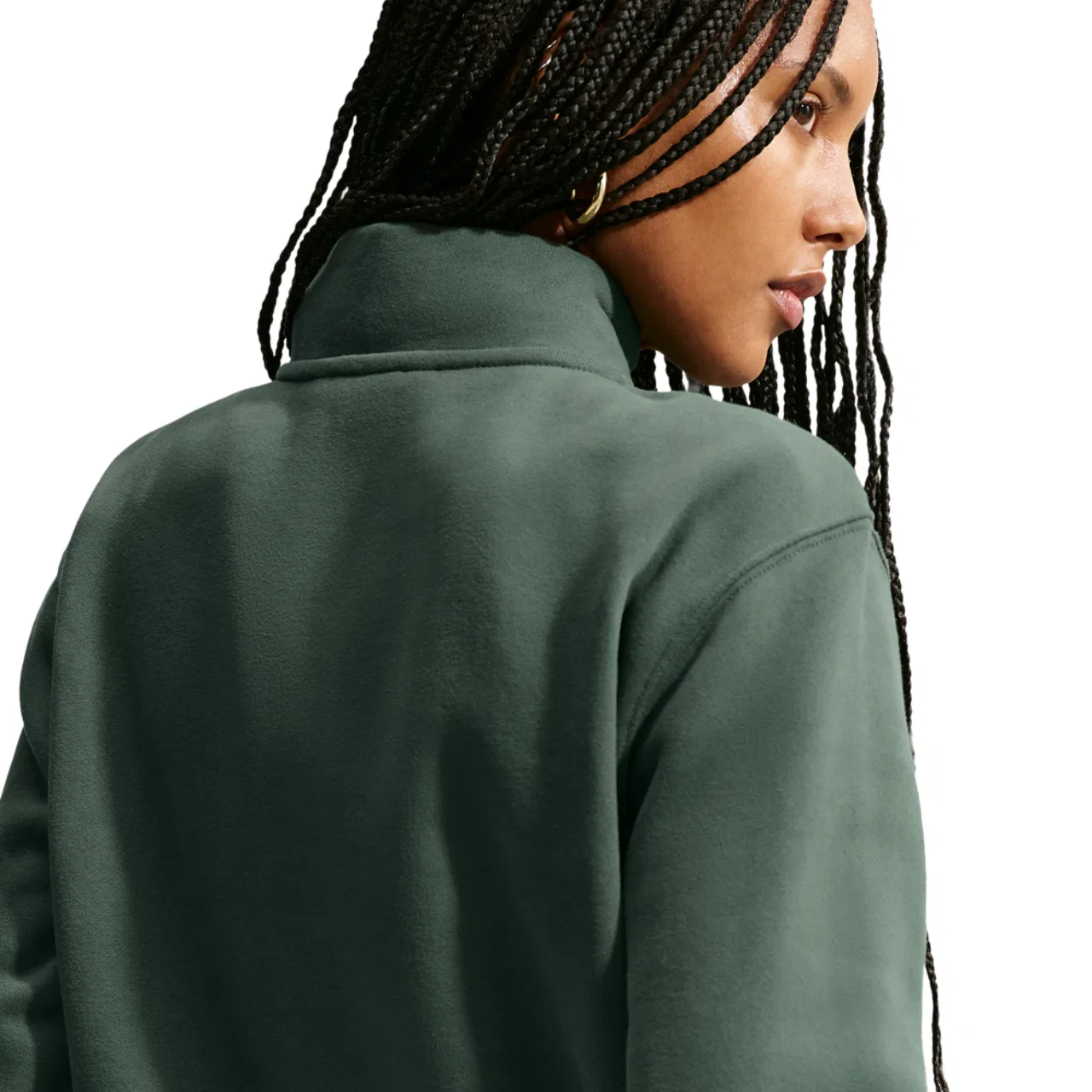 Женский флисовый свитшот на молнию 320 г/м² Studio Fleece Midweight Quarter Zip Nike, Camo Green/Sail — фото 2