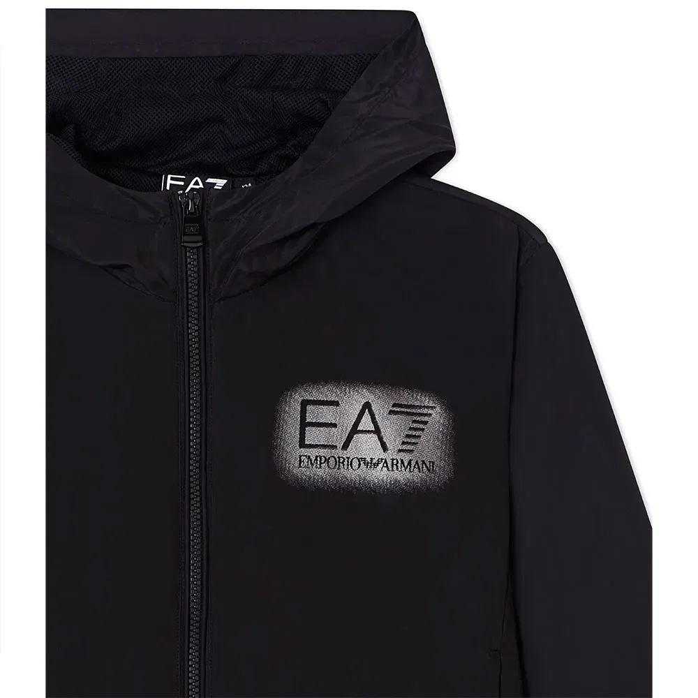 Детская куртка для девочек с капюшоном EA7 EMPORIO ARMANI, Black — фото 3