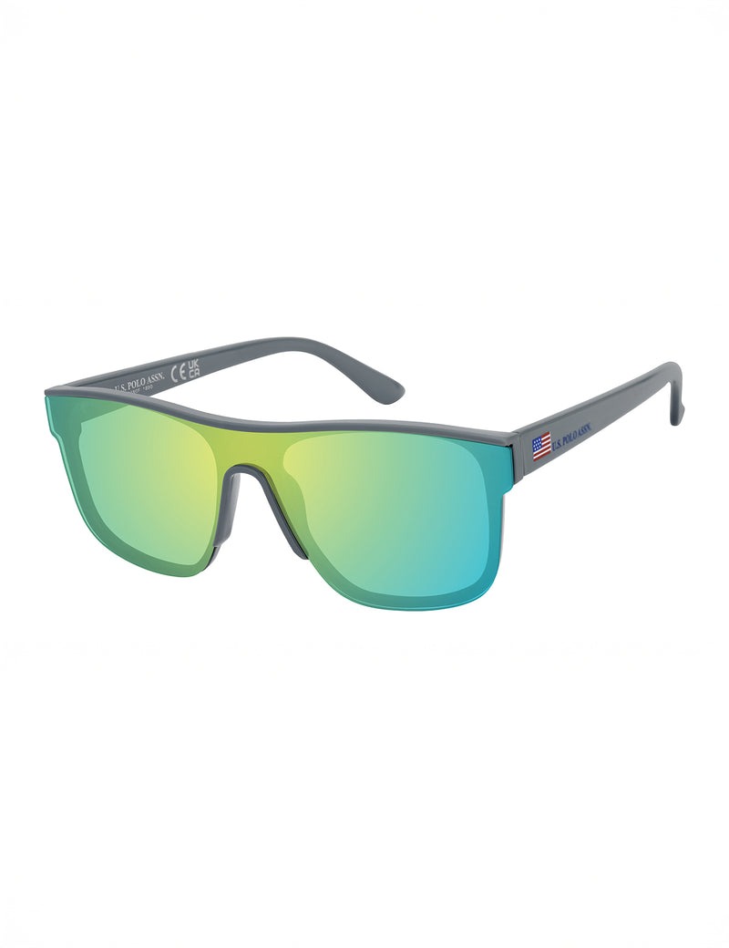 

Солнцезащитные очки U.S. Polo Assn Mens Plastic Shield, синий/желтый