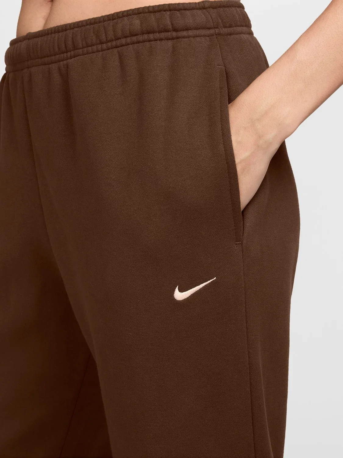 Штаны спортивные, свободный крой Nike Studio Fleece Nike, какао-коричневый — фото 3