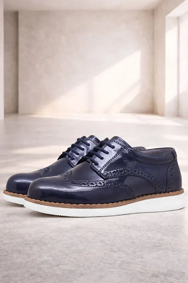 Детские туфли для мальчиков с коротким каблуком Raker, Navy Blue