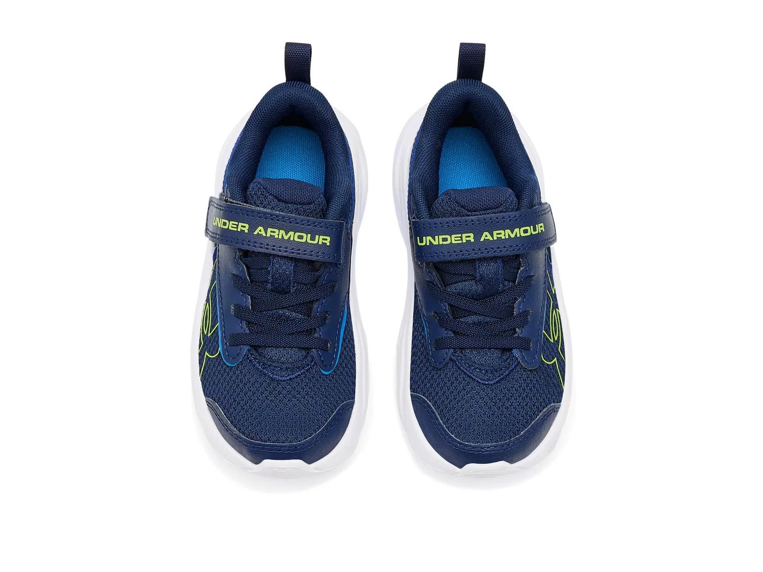 Детские кроссовки Pre School Surge 5 с альтернативной застежкой (для малышей) Under Armour Kids, Academy/Aegean Blue/Flash Light — фото 3