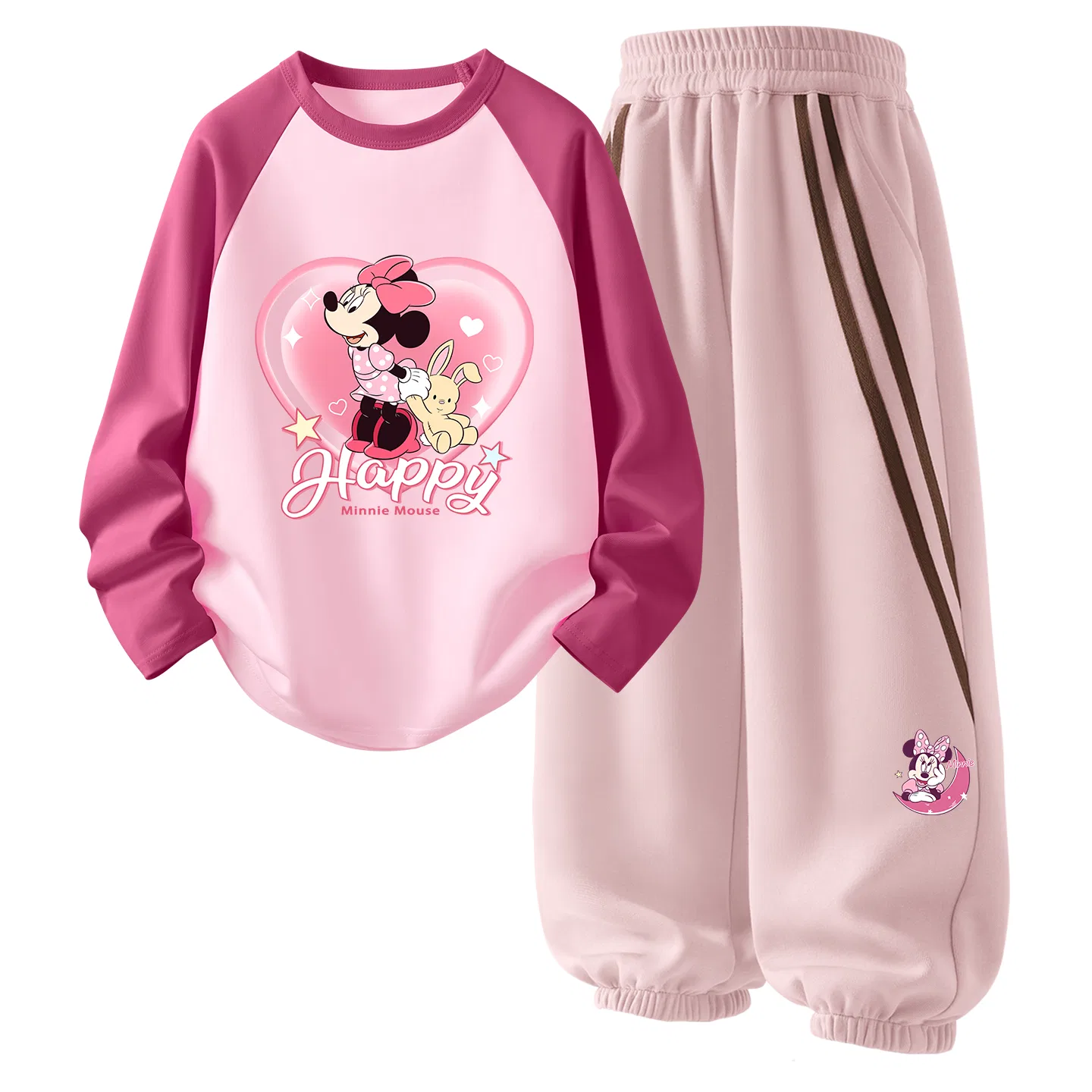 Детский спортивный комплект с длинным рукавом, Disney, Rose Pink/Black
