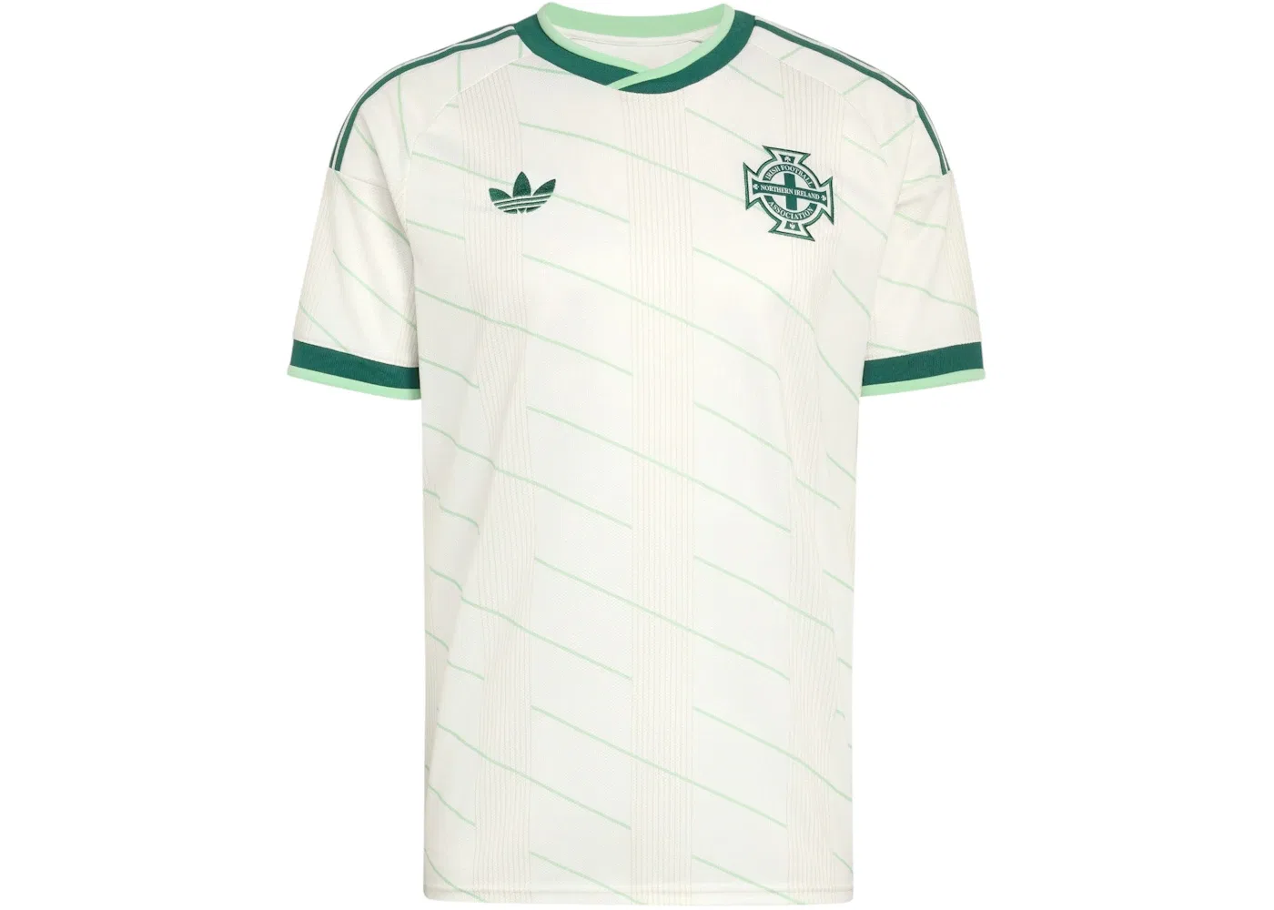 Мужская футбольная футболка с длинным рукавом Jersey Adidas, Cloud White Tech Forest