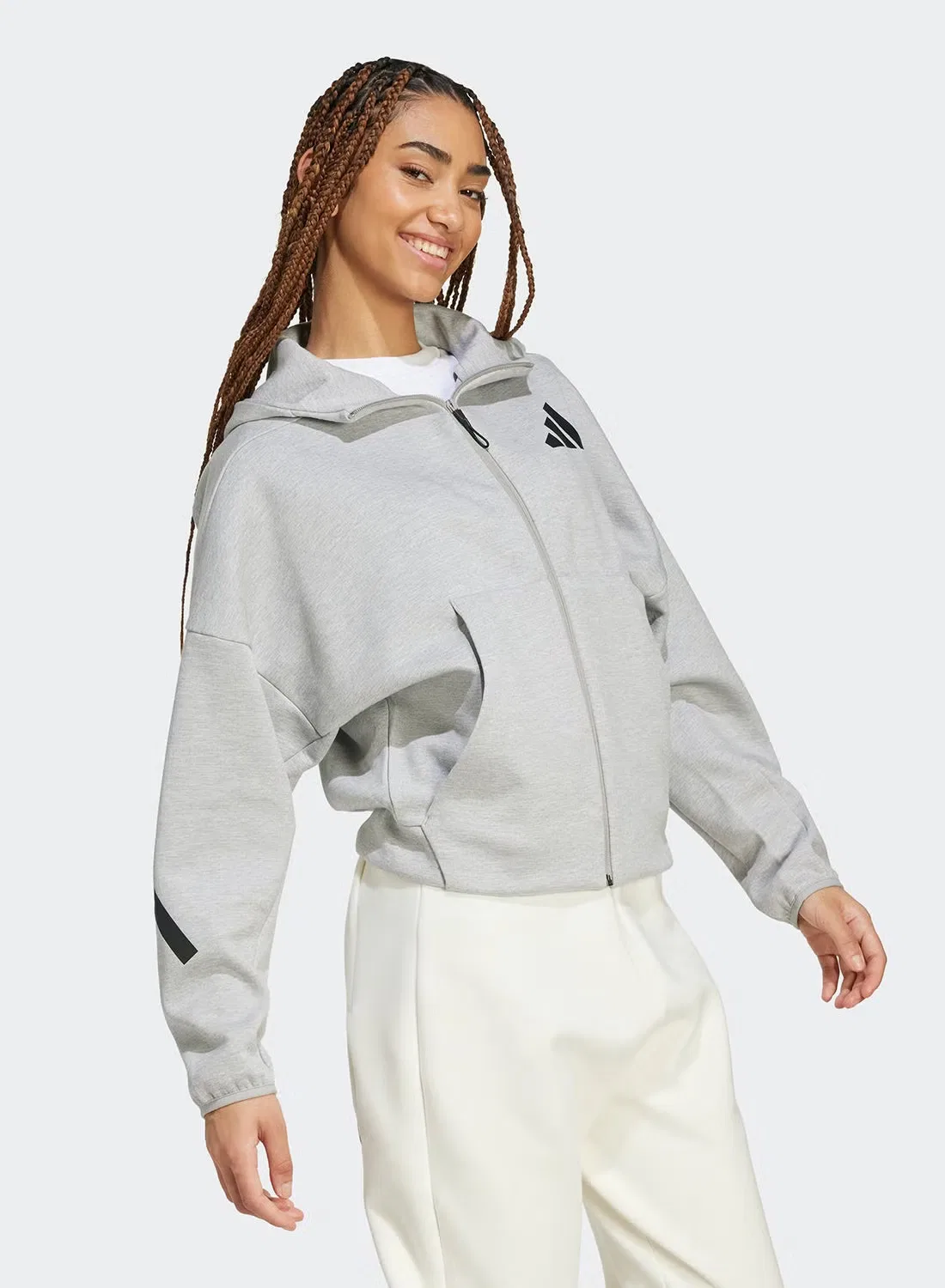 Худи с капюшоном Z.N.E. Adidas, серый