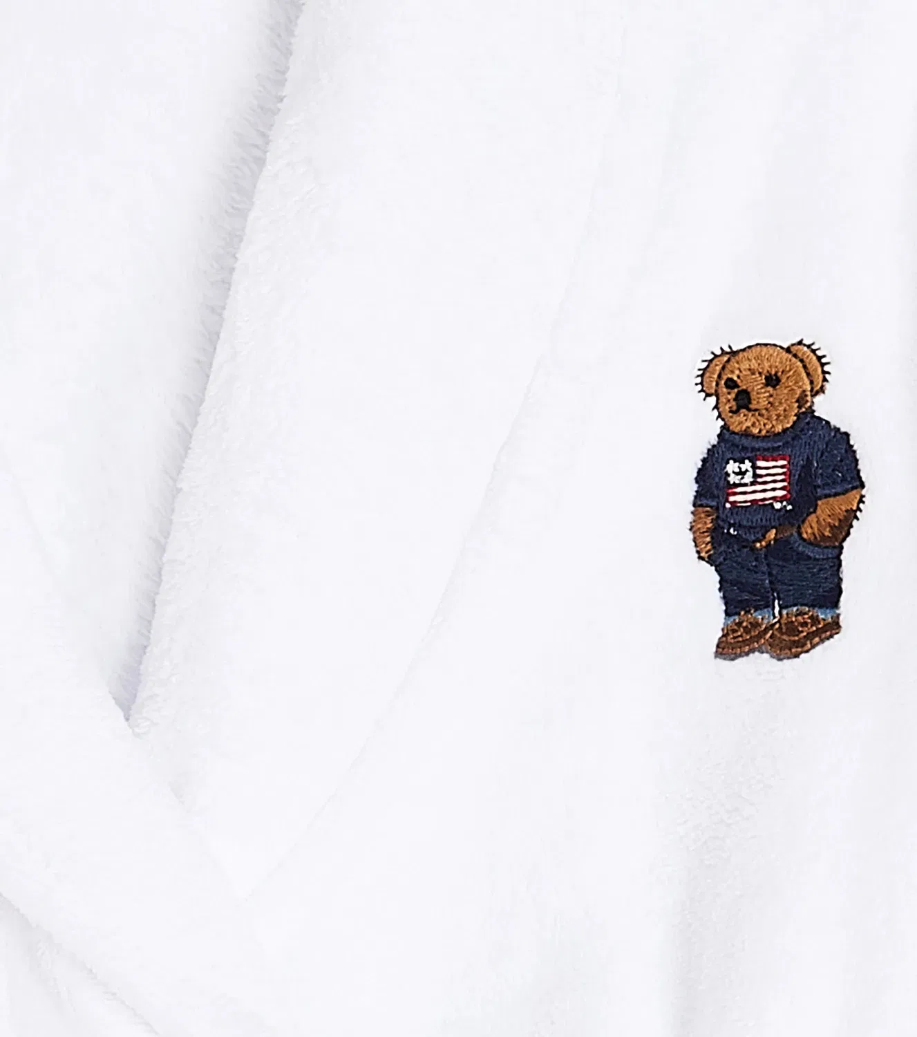 Халат махровый с логотипом Polo Ralph Lauren Kids, белый — фото 3