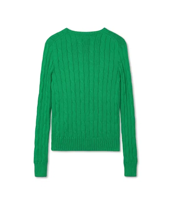 Свитер женский из хлопка, Polo Ralph Lauren, зеленый — фото 2