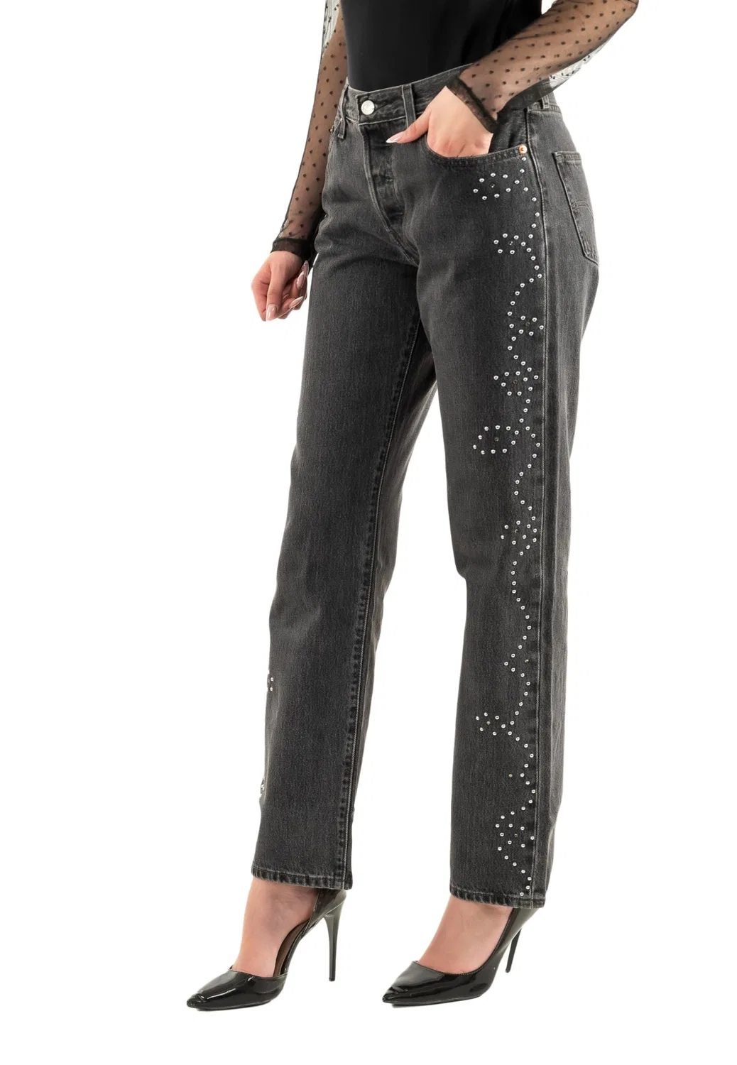 Женские джинсы с высокой посадкой 501 90's Levi's, Jeweled