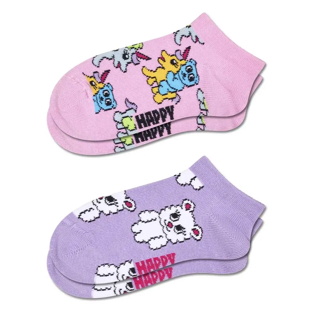 Носки с единорогом Happy Socks 2 пары, фиолетовый