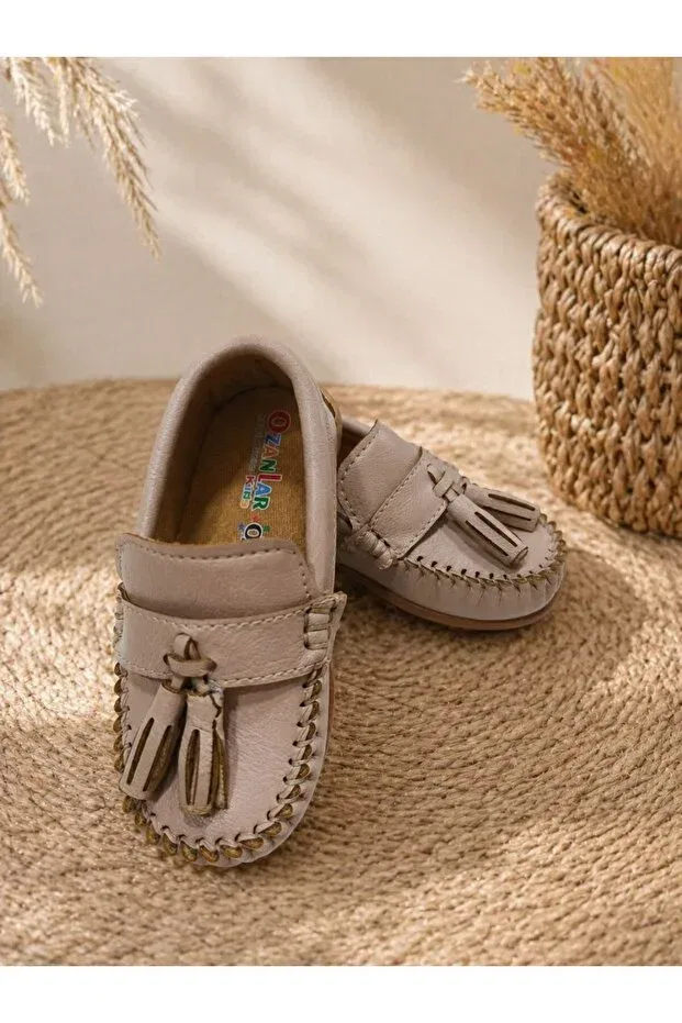 Детские туфли для мальчиков на клине с липучкой Bebekmağazam, Beige