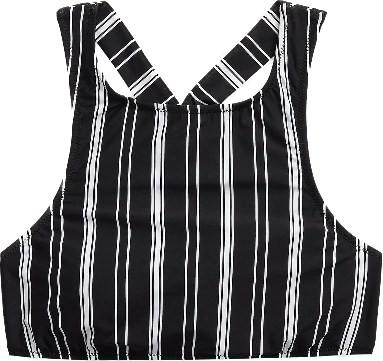 Женский бикини-сет с высоким воротником и полосками Polo Ralph Lauren, Black/White — фото 3